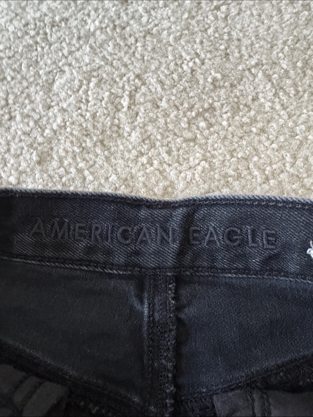 American Eagle Outfitters Black Distressed Jean Shorts - Picture 2 of 4